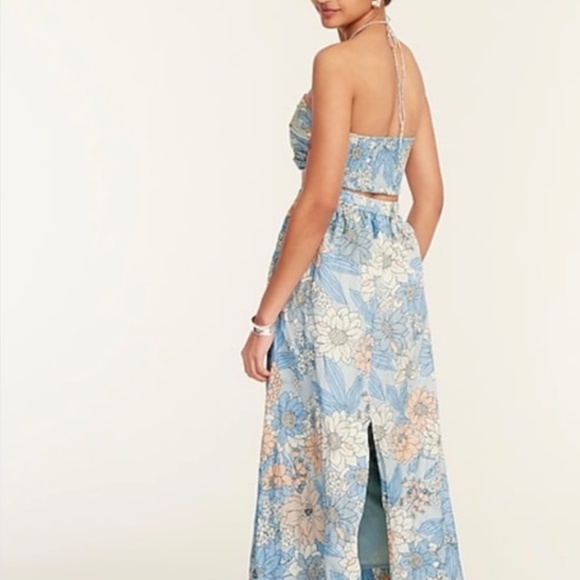 J. Crew Matching Blue Floral Set SZ Small - Picture 3 of 4